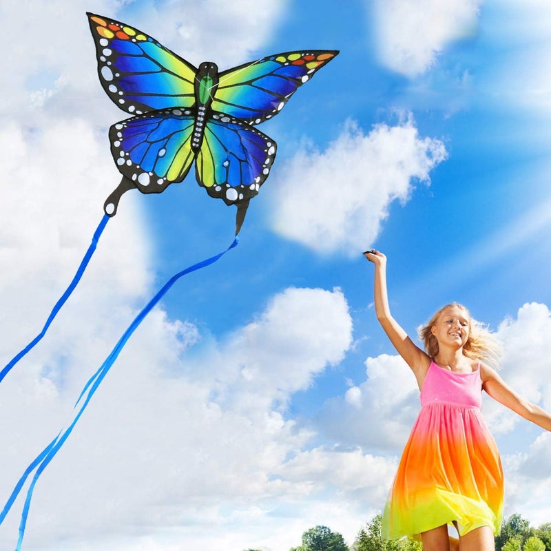 Honbo Butterfly Kites for Kids & Adults,55" x 28" Large Beginner Kite for Kids Ages 4-8,Easy to Fly for Beginners, Each Kite with 300ft Line Handle,Beach Kites for Outdoor Activities & Family Trip - Image 4